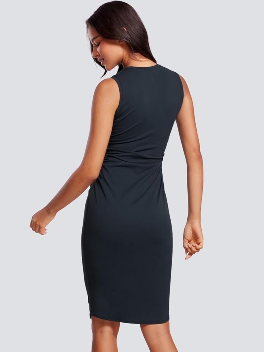 CRZ YOGA Sleeveless Navy Midi Sheath Dress | Size Small | NWOT - Picture 2 of 13